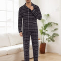 Herren Karierter Pyjama V-Ausschnitt