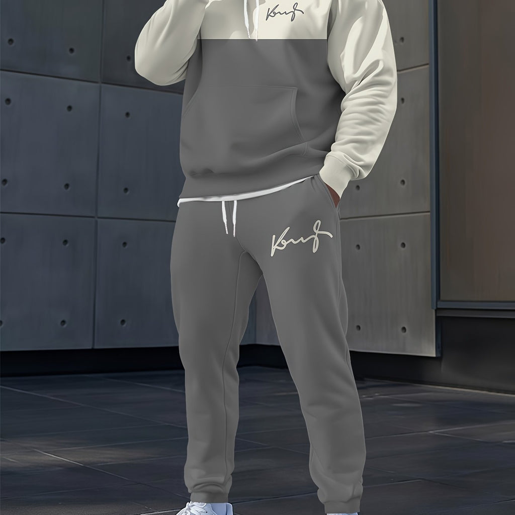 Herren Hoodie Jogger Set Grau