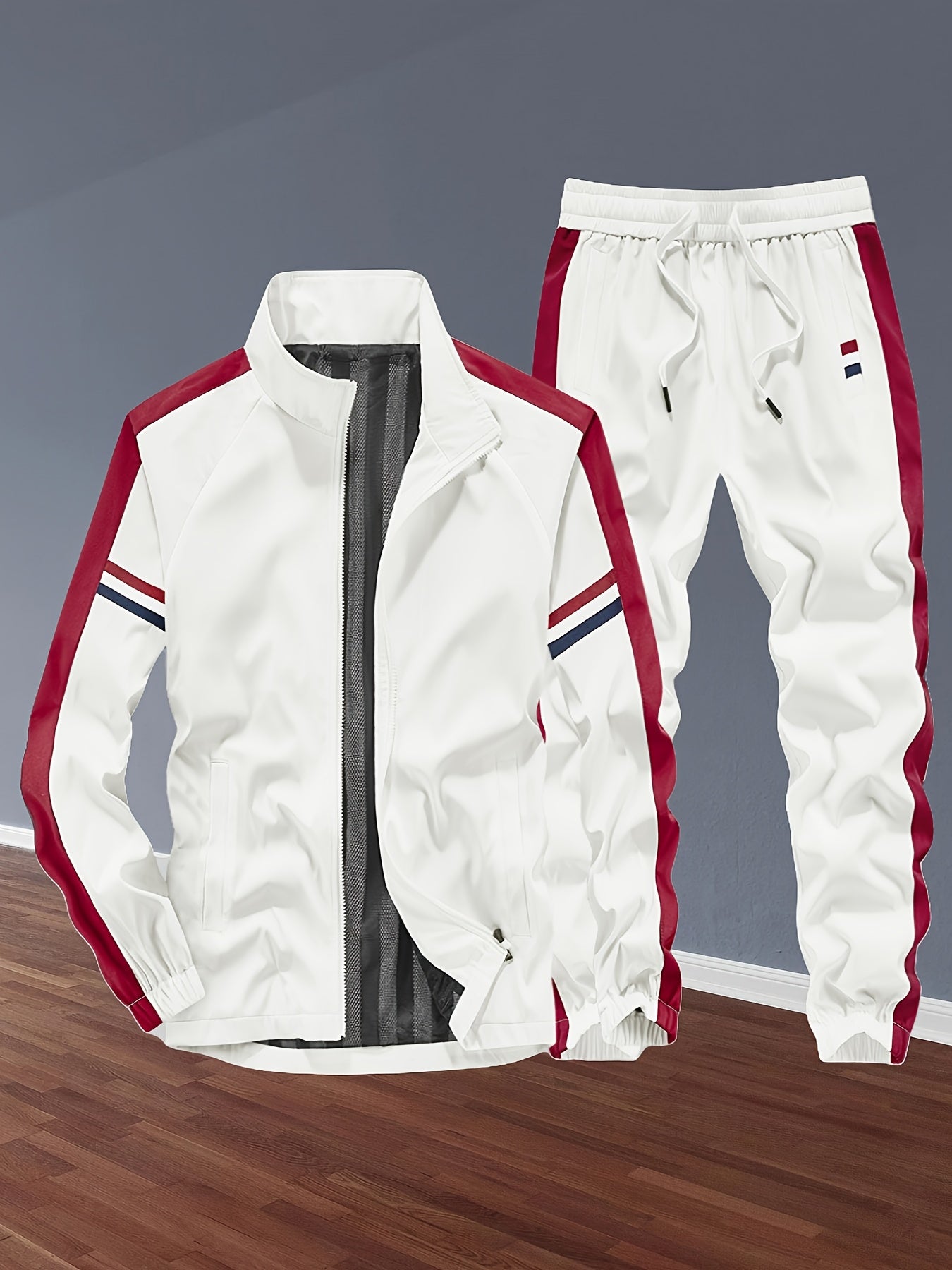 Unisex Sportanzug Colorblock Reißverschluss Set