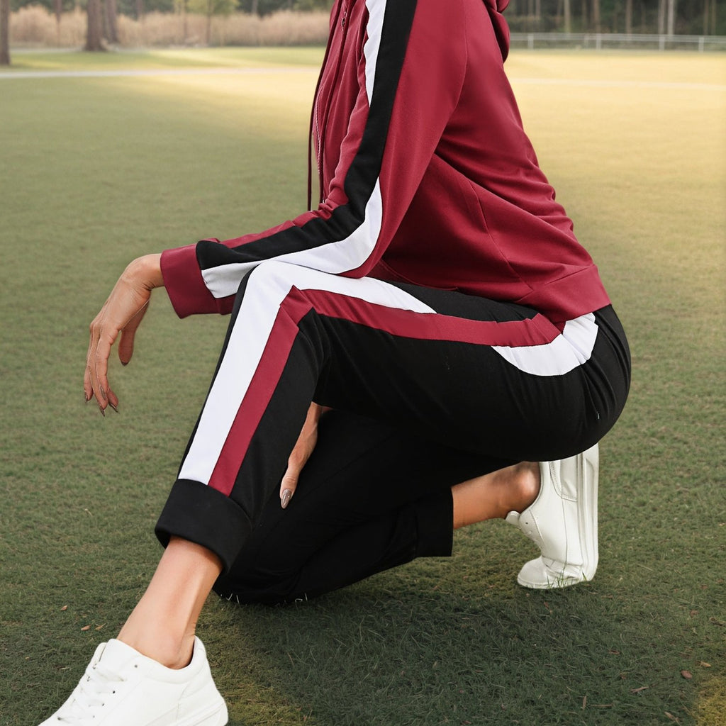 Damen Sport Zweiteiler Set Gestreift
