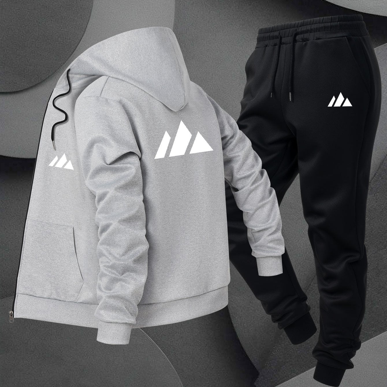 Herren Hoodie Set Trend Print