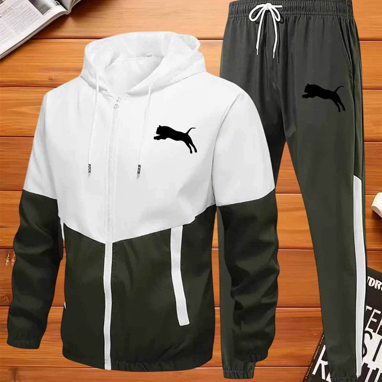 Herren Hoodie Jacken Set Patchwork