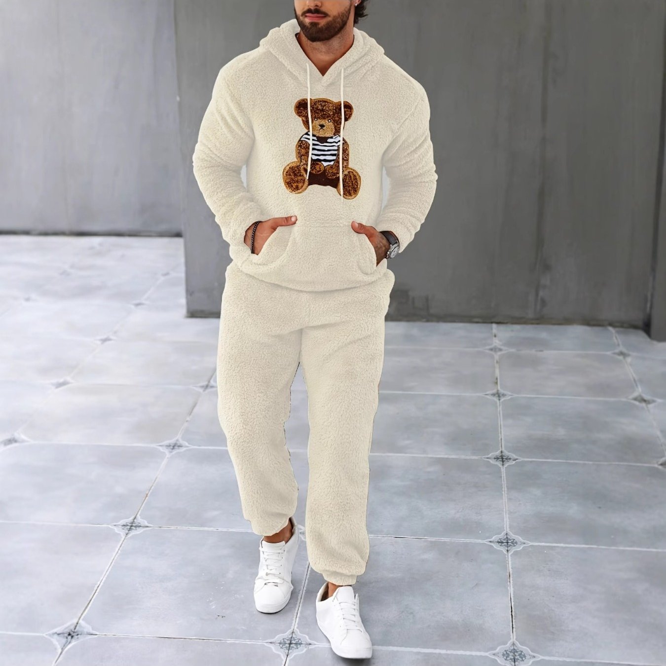 Herren Hoodie Jogger Set Bär