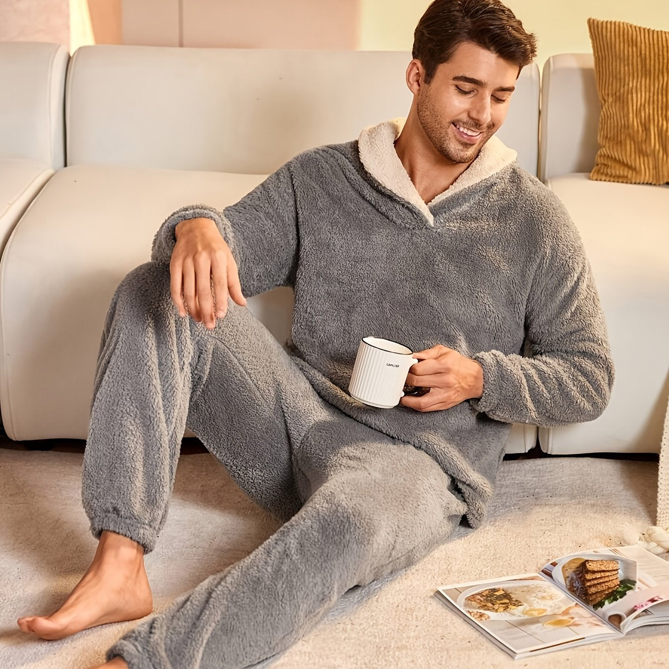 Herren Winter Pyjama Coral Fleece