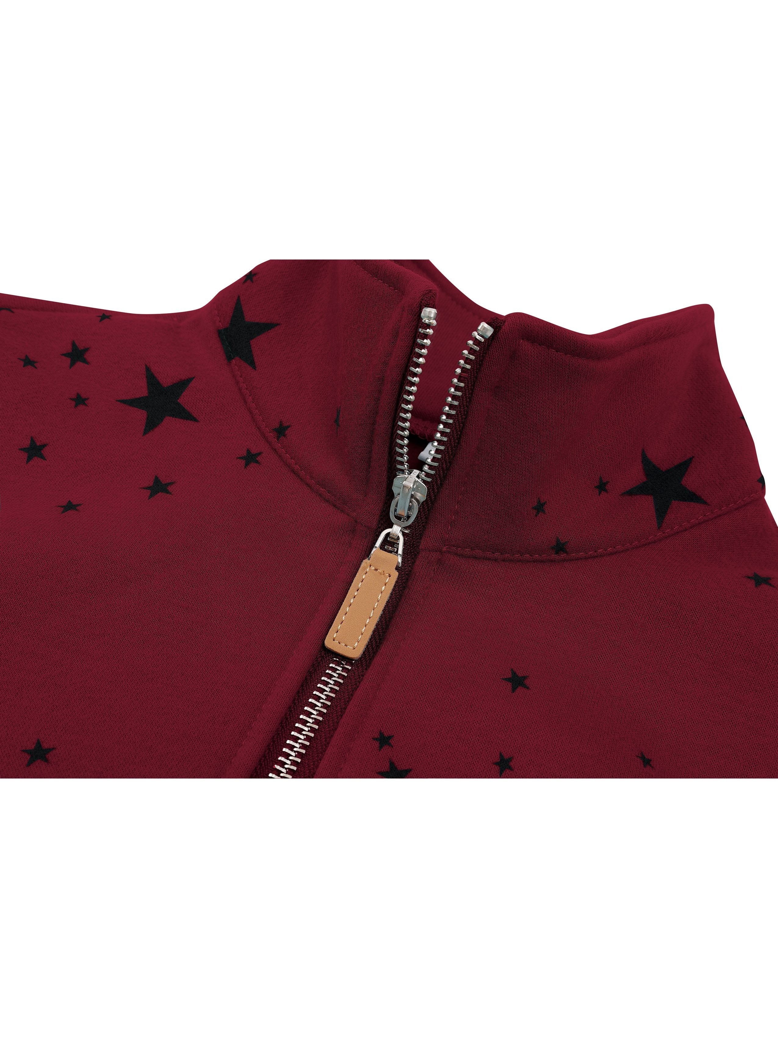 Damen Half Zip Sweatshirt Sterne