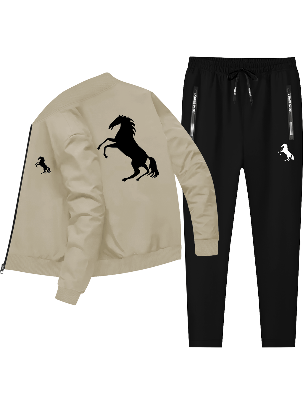 Herren Jacken Set Pferde Print