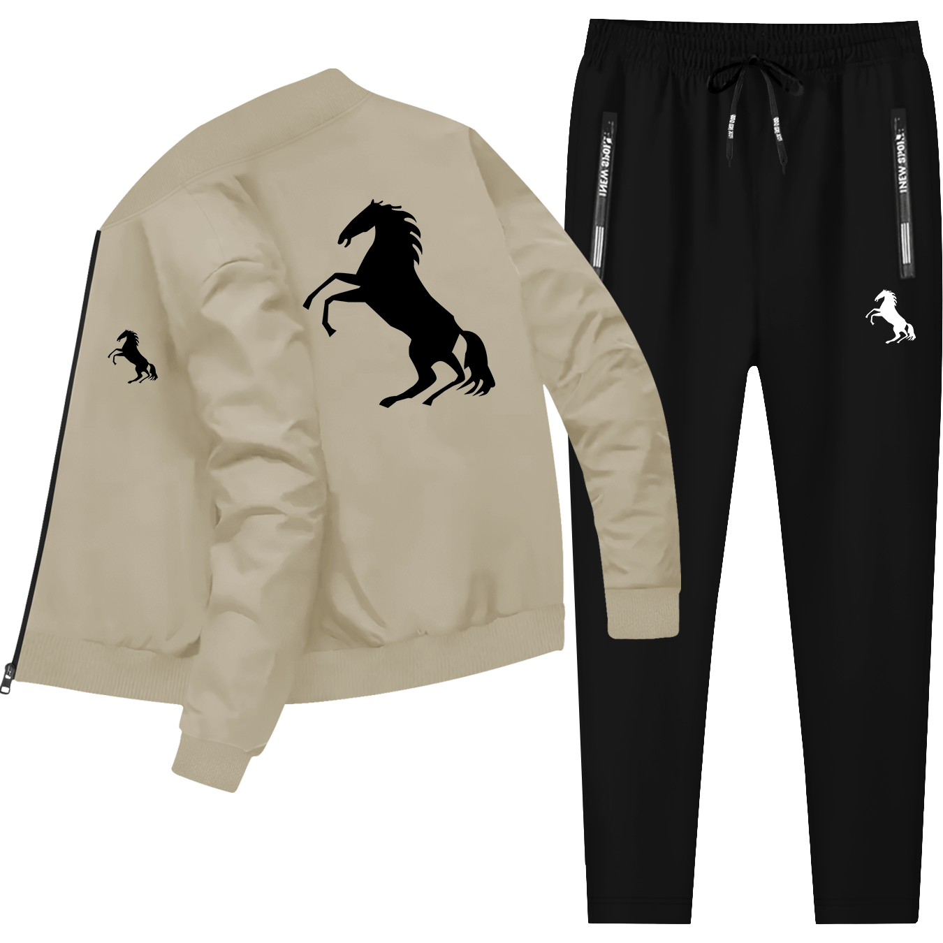 Herren Jacken Set Pferde Print