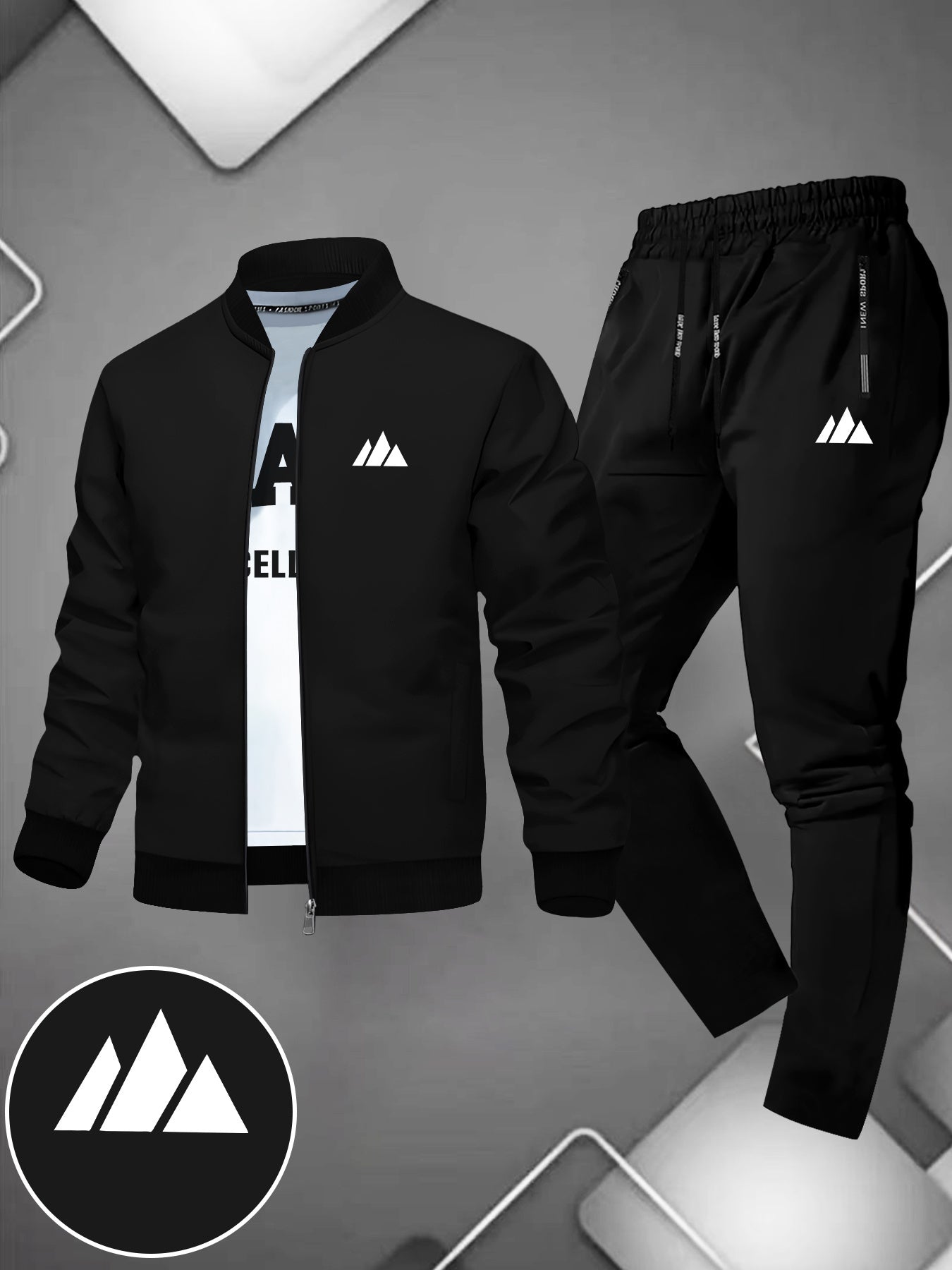Herren Designer Zweiteiler Dreieck Muster