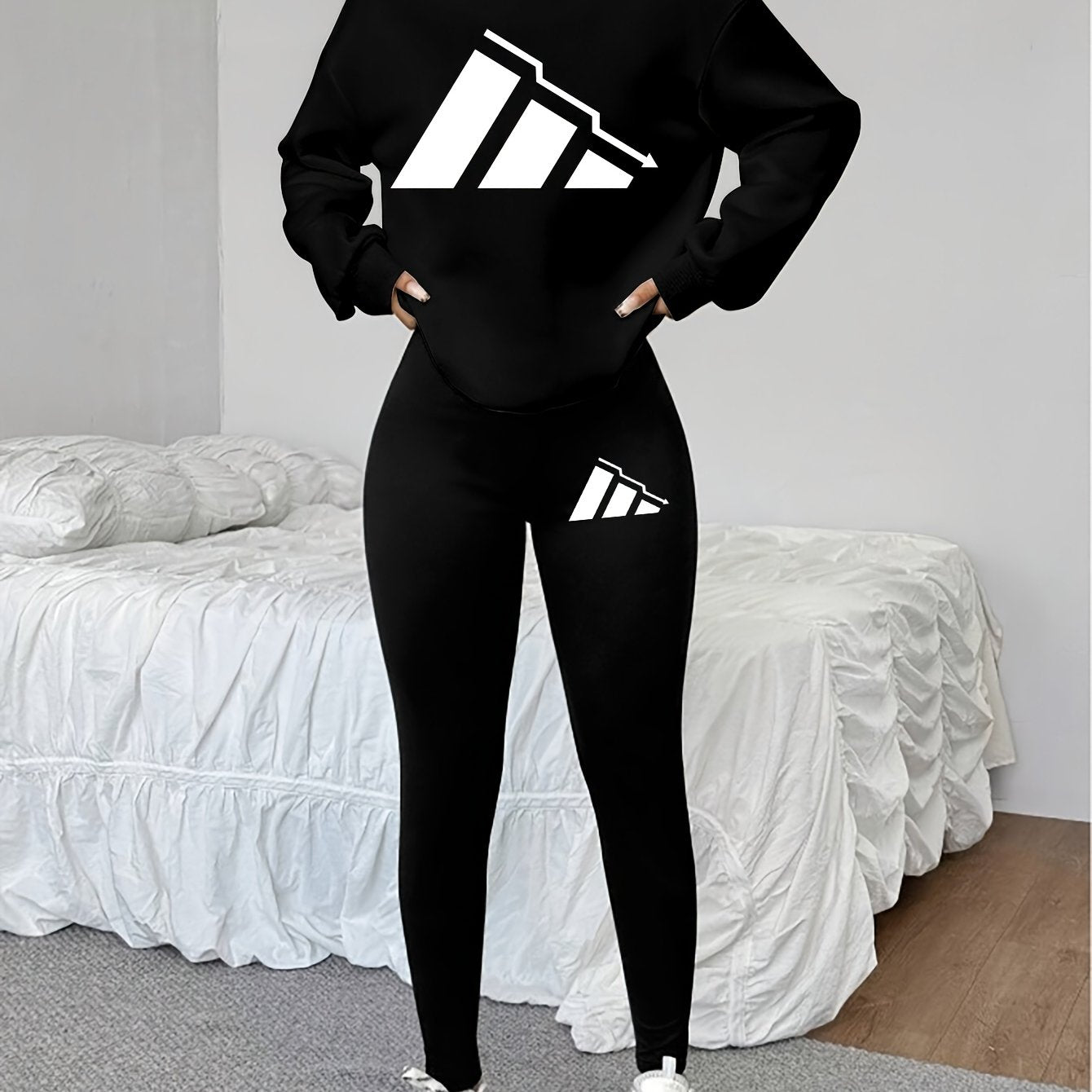 Damen Sweatshirt Leggings Set Winter