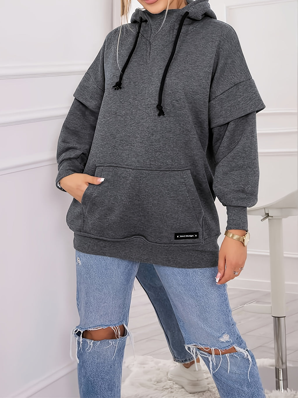 Damen Plus Size Oversize Hoodie