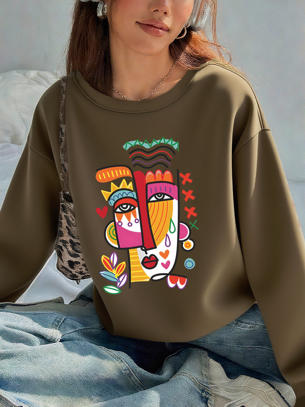 Damen Fleece Hoodie Mit Tasche