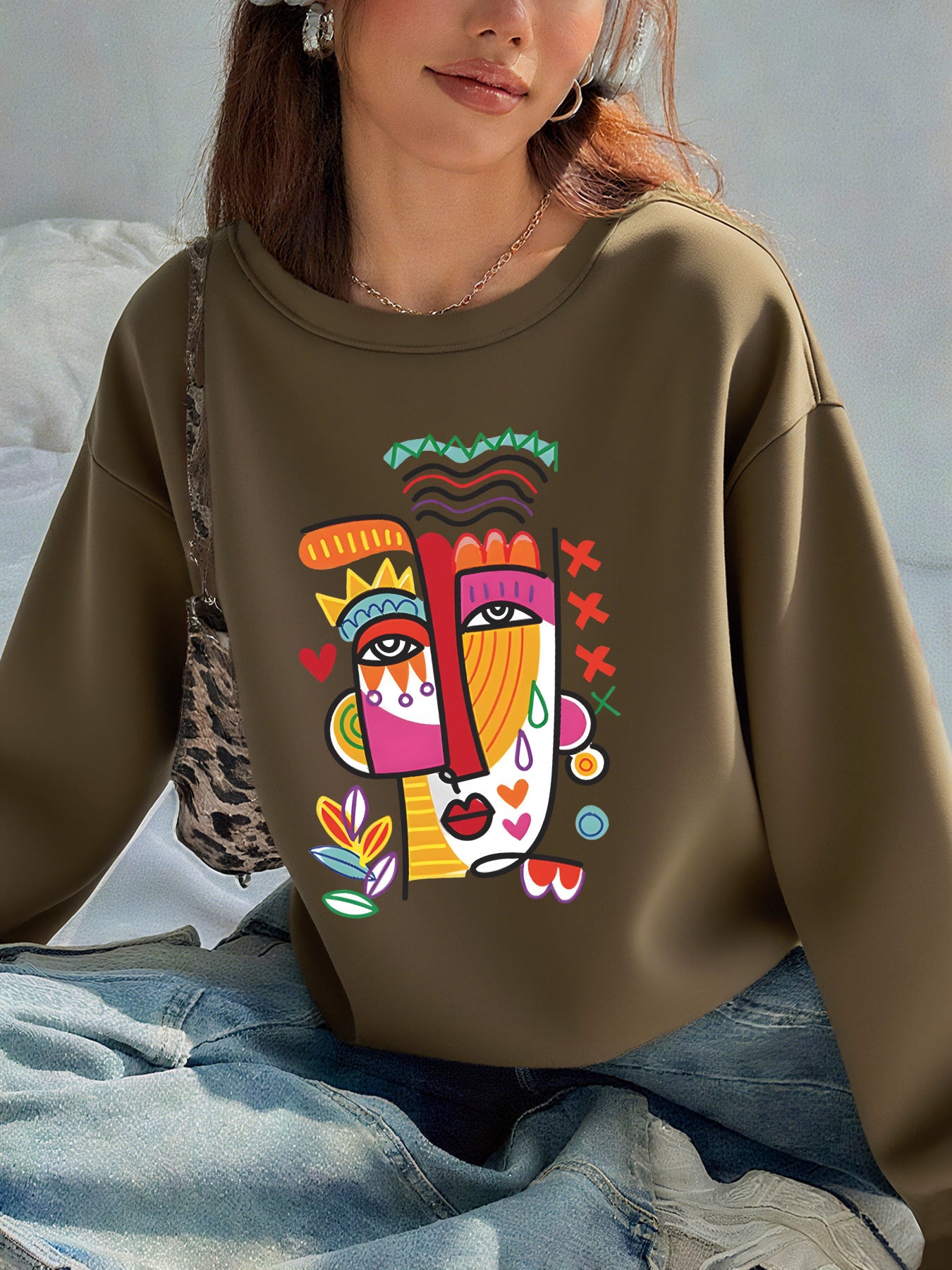 Damen Fleece Hoodie Mit Tasche
