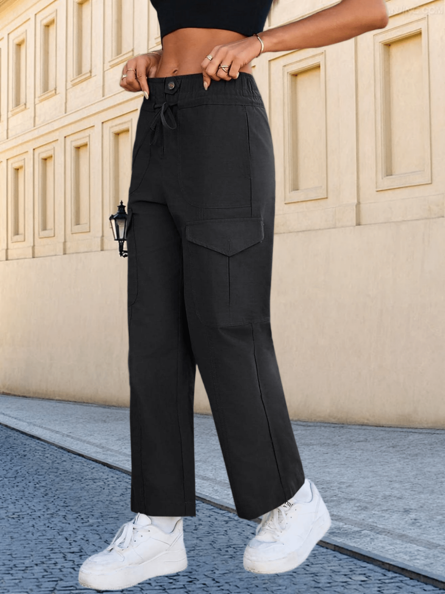 Damen Cargo Hose Wide Leg