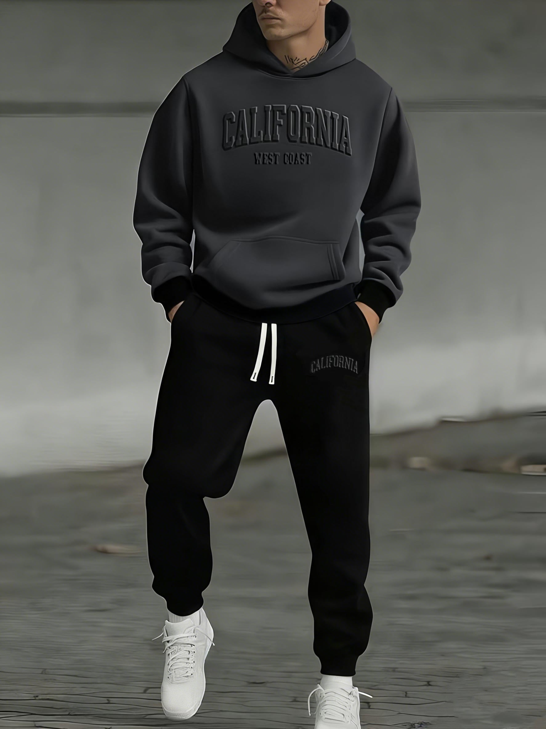Herren Hoodie Set Fleece Warm