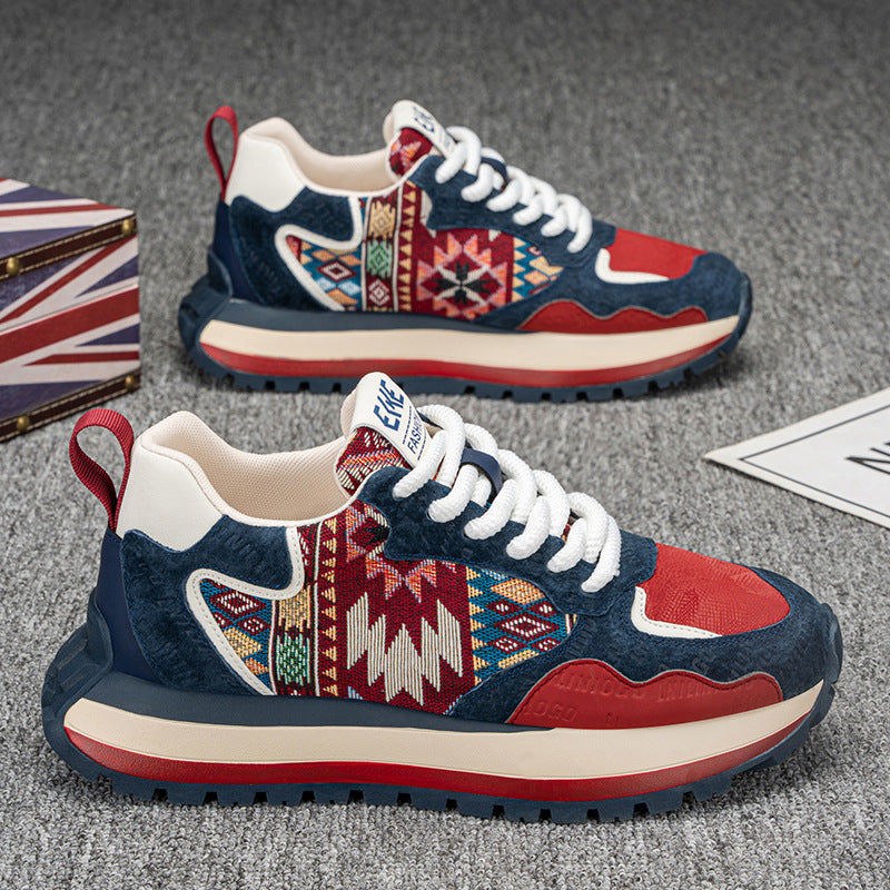 Herren Trend Sneaker Plateau Bestickt