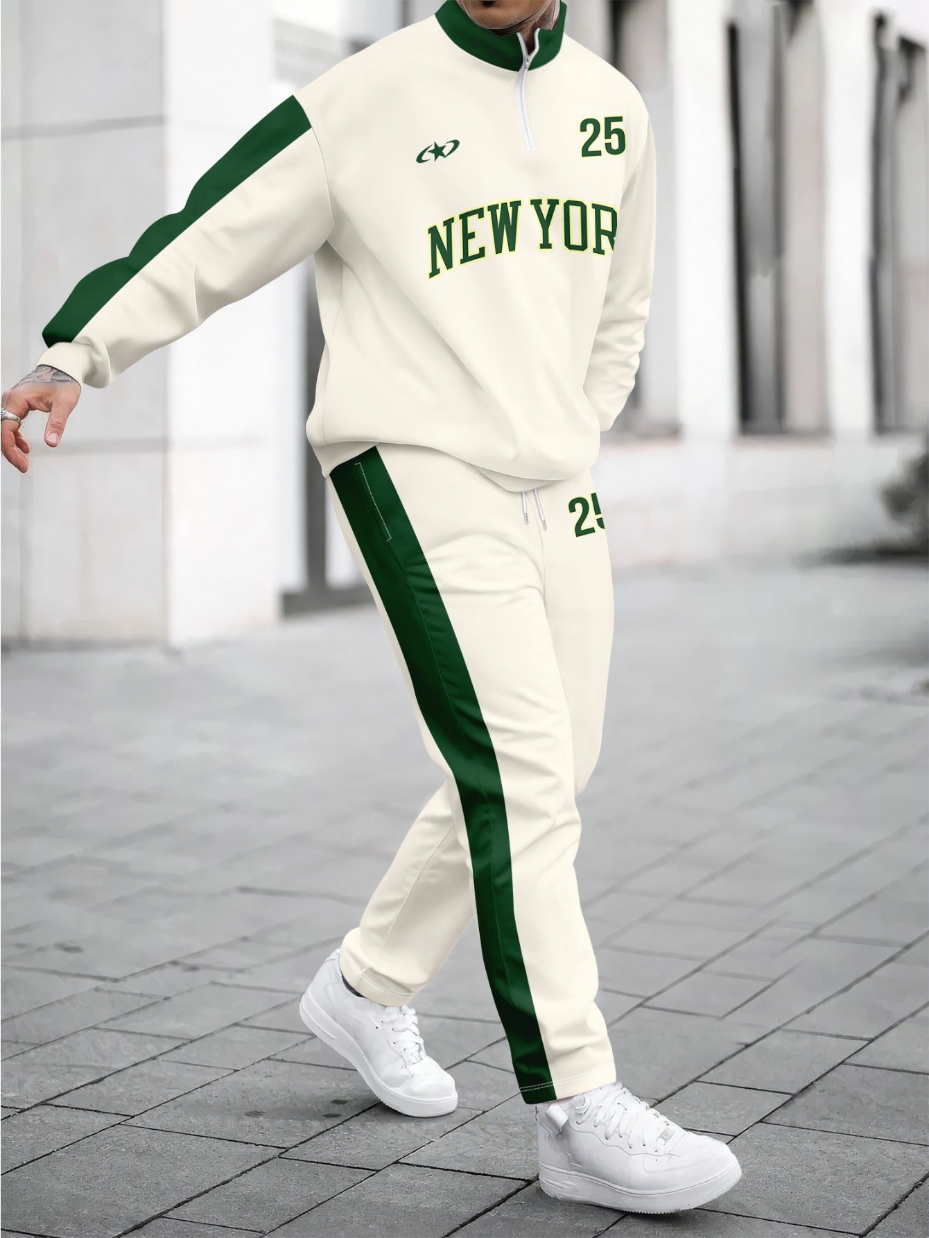 Herren Trainingsanzug Halbzip Print
