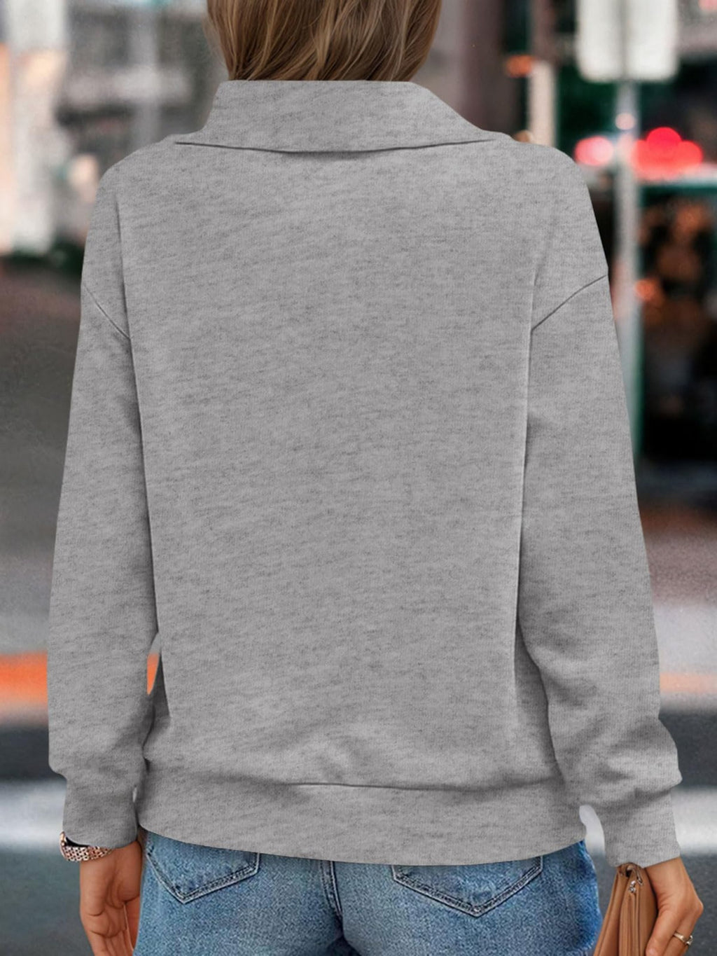 Damen Oversize Zip Sweatshirt