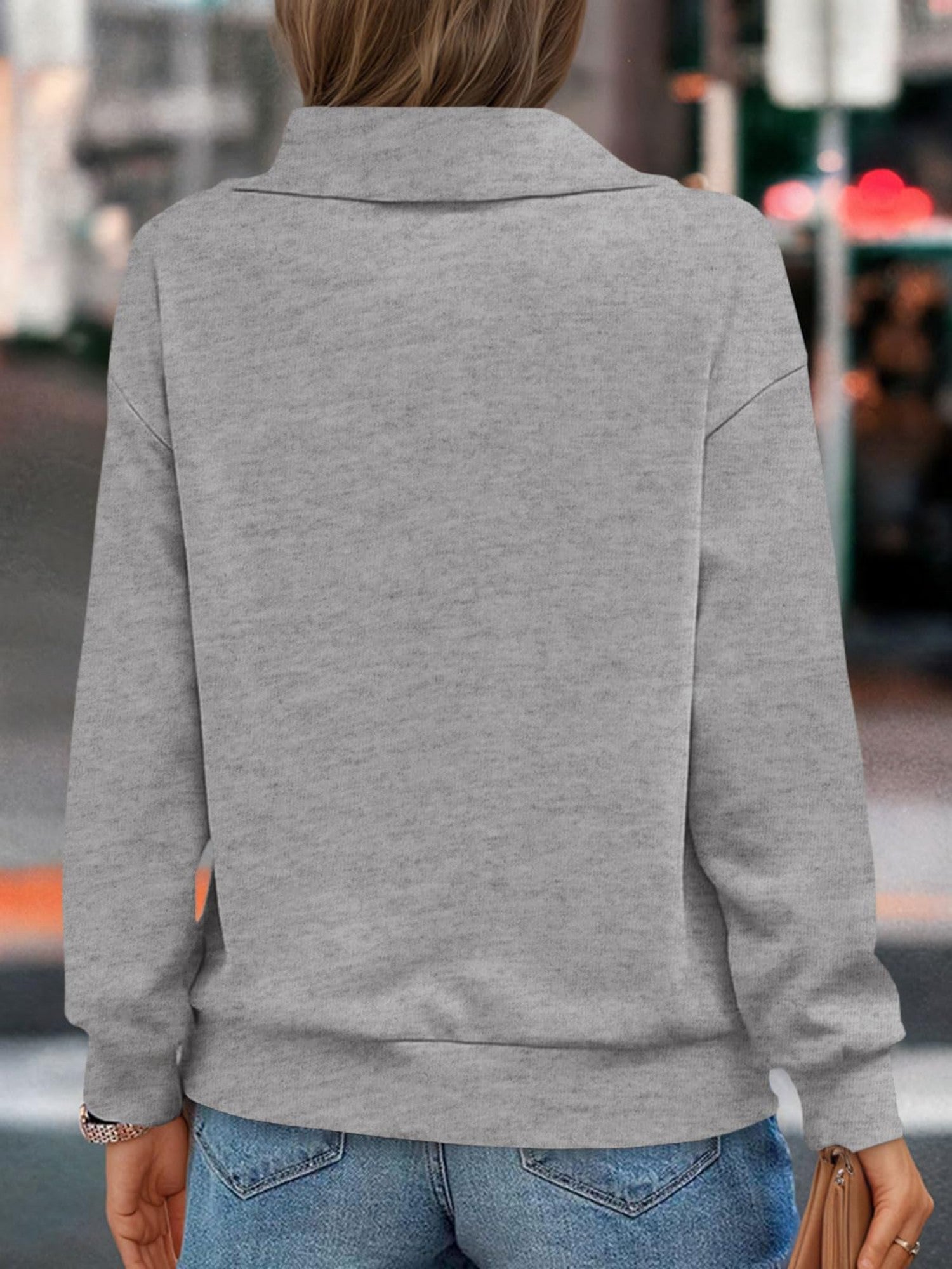 Damen Oversize Zip Sweatshirt