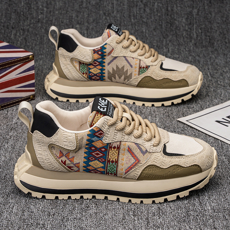 Herren Trend Sneaker Plateau Bestickt