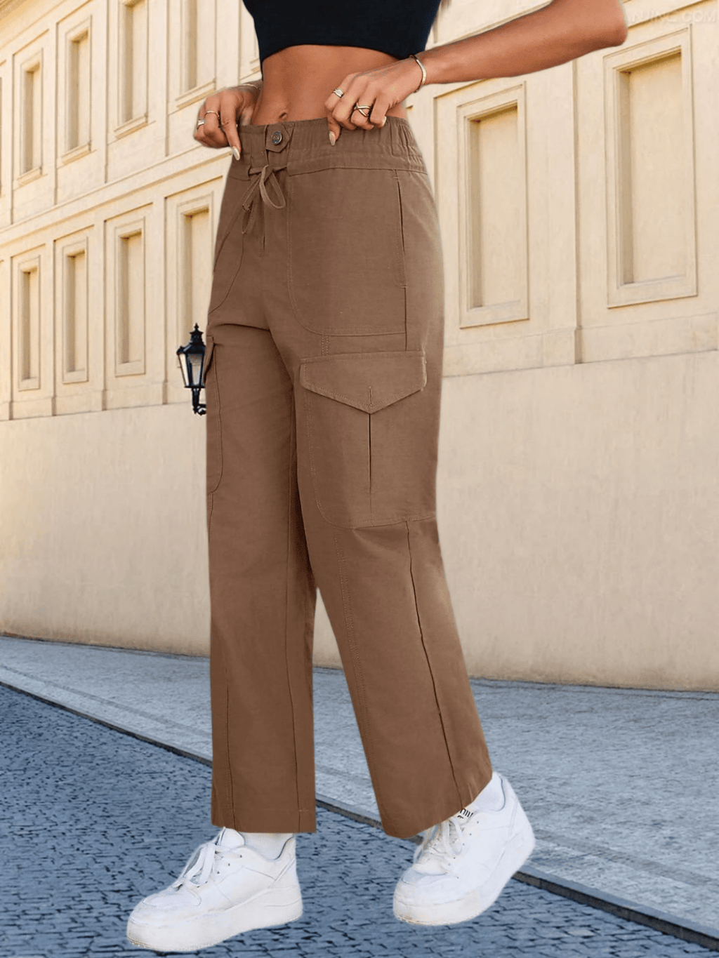 Damen Cargo Hose Wide Leg
