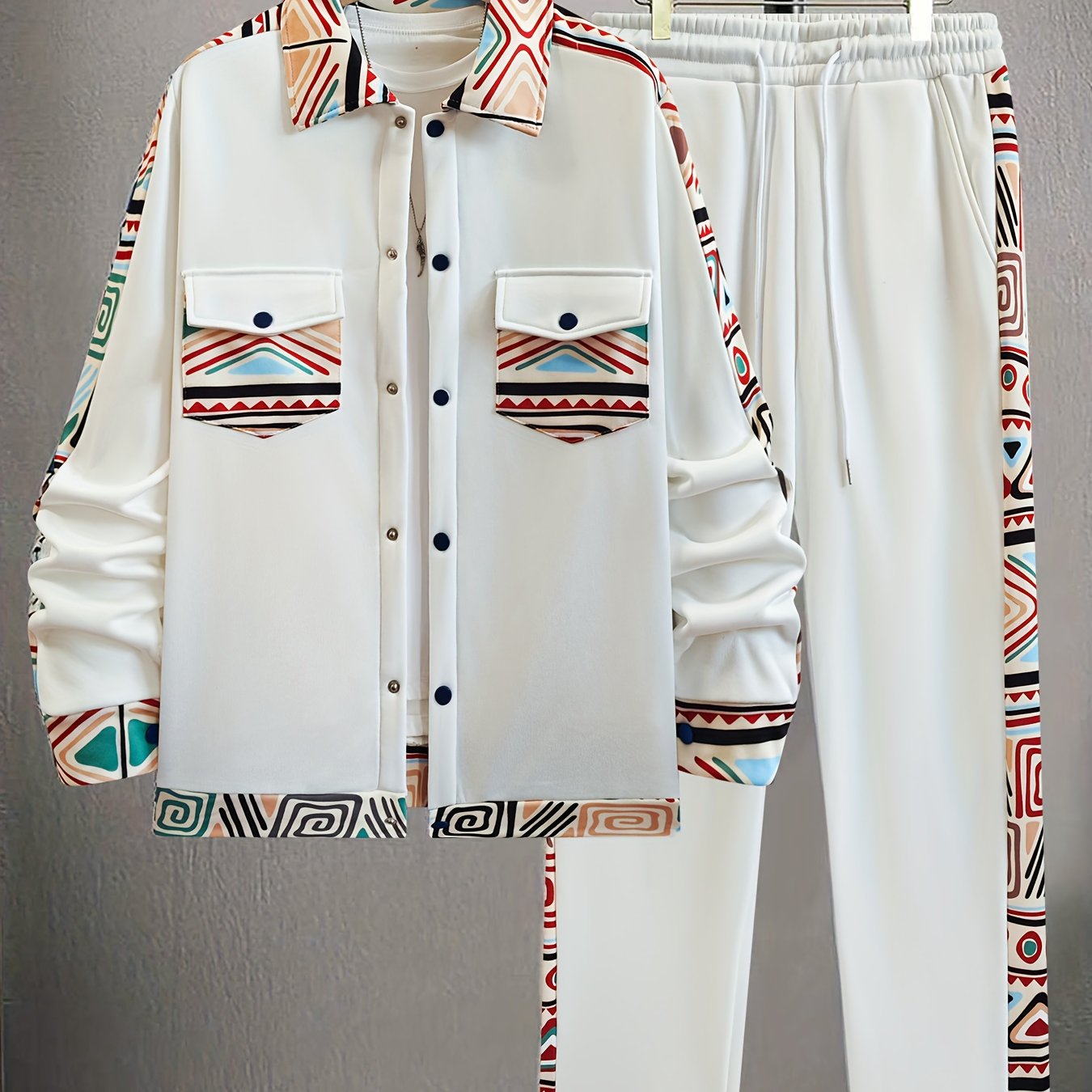 Herren Patchwork Jacken Set