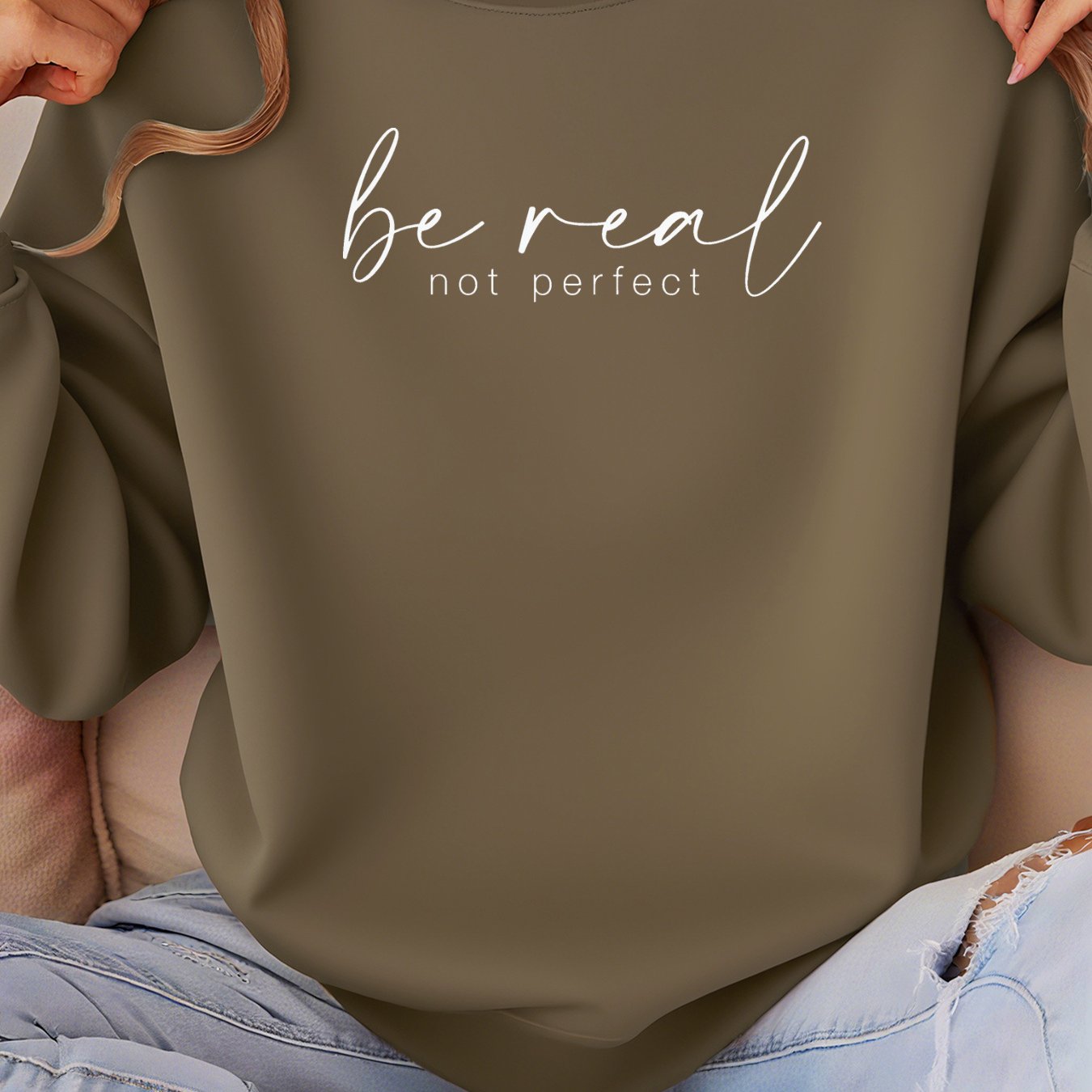 Damen Sweatshirt Rot Motivationsspruch