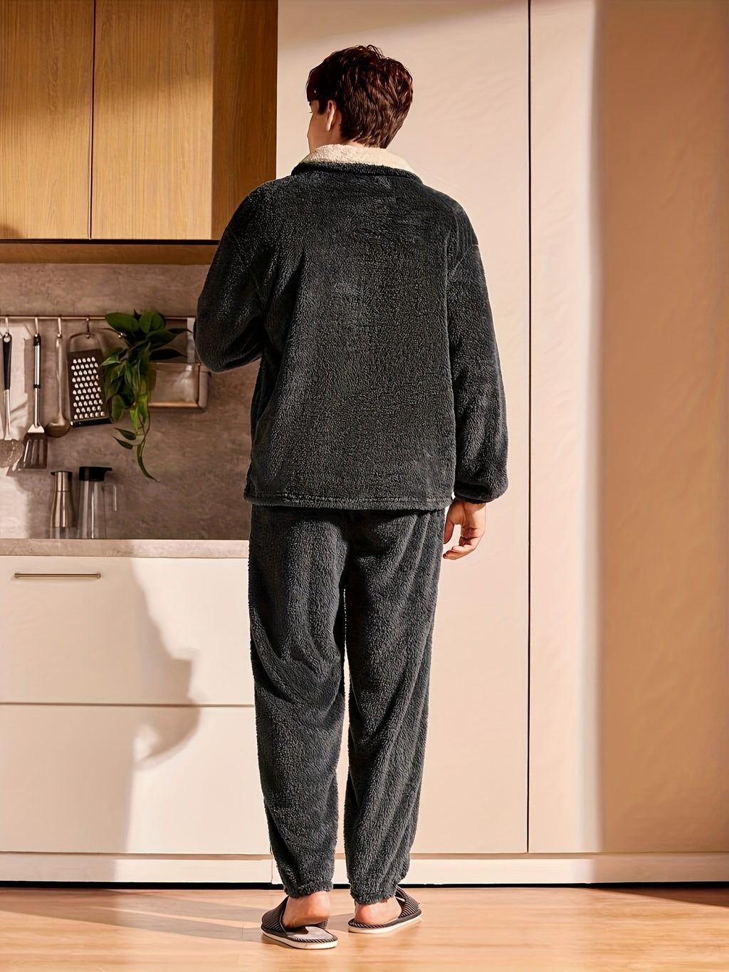 Herren Winter Pyjama Coral Fleece