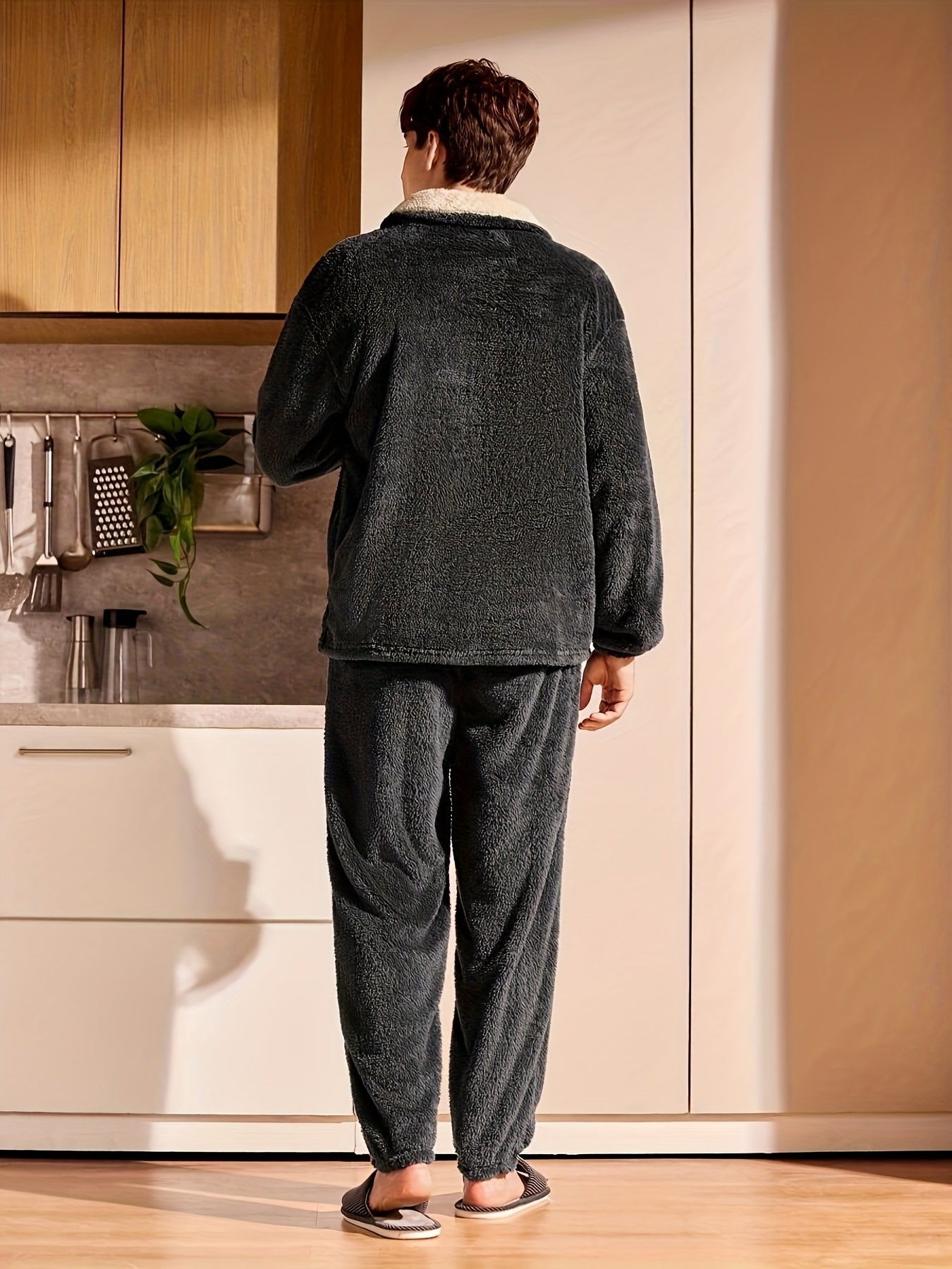 Herren Winter Pyjama Coral Fleece