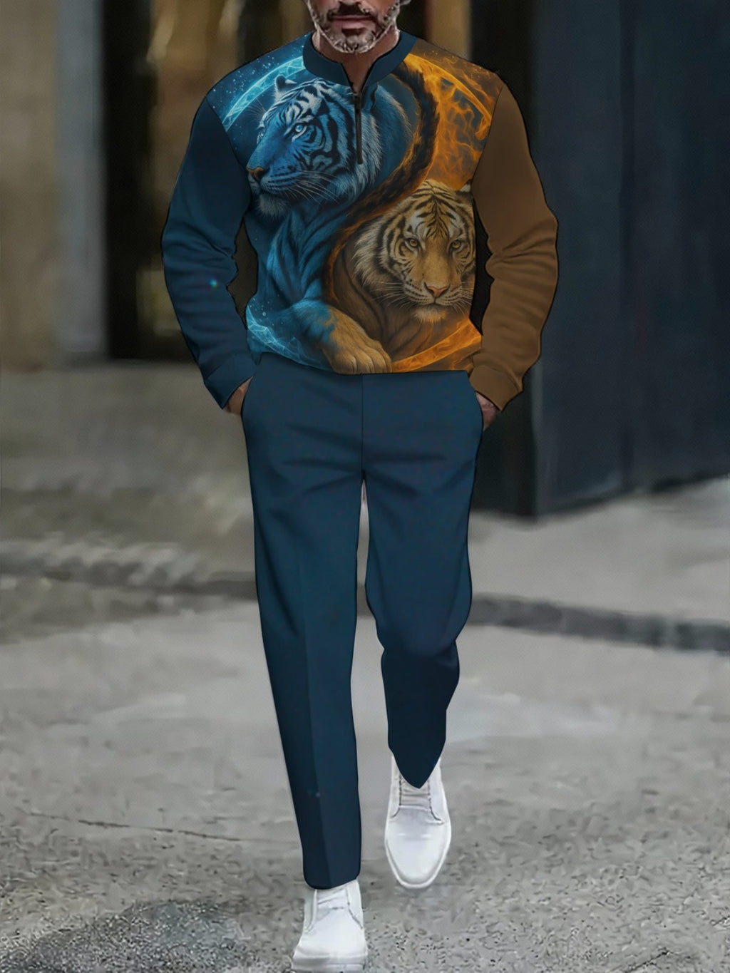 Herren Half Zip Tiger Set