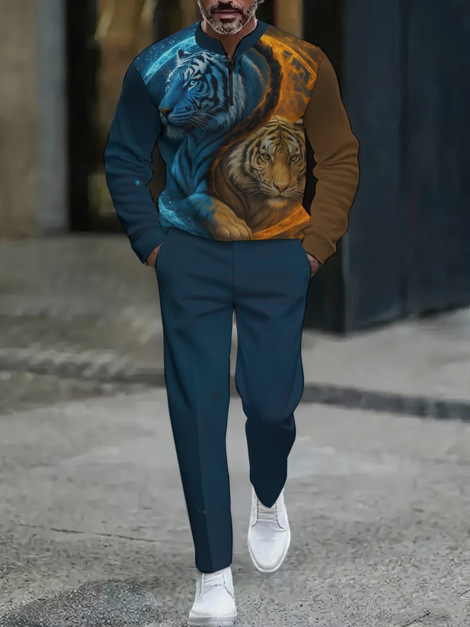 Herren Half Zip Tiger Set
