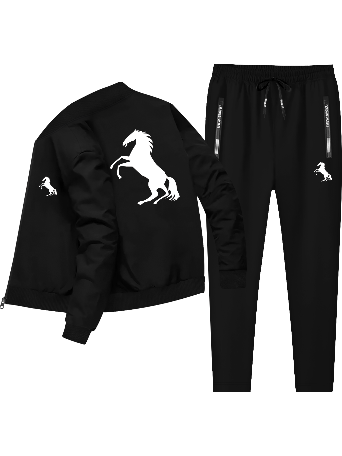 Herren Jacken Set Pferde Print