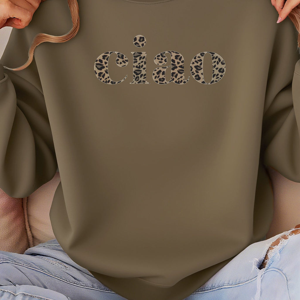 Damen Sweatshirt Pink Leopard Print