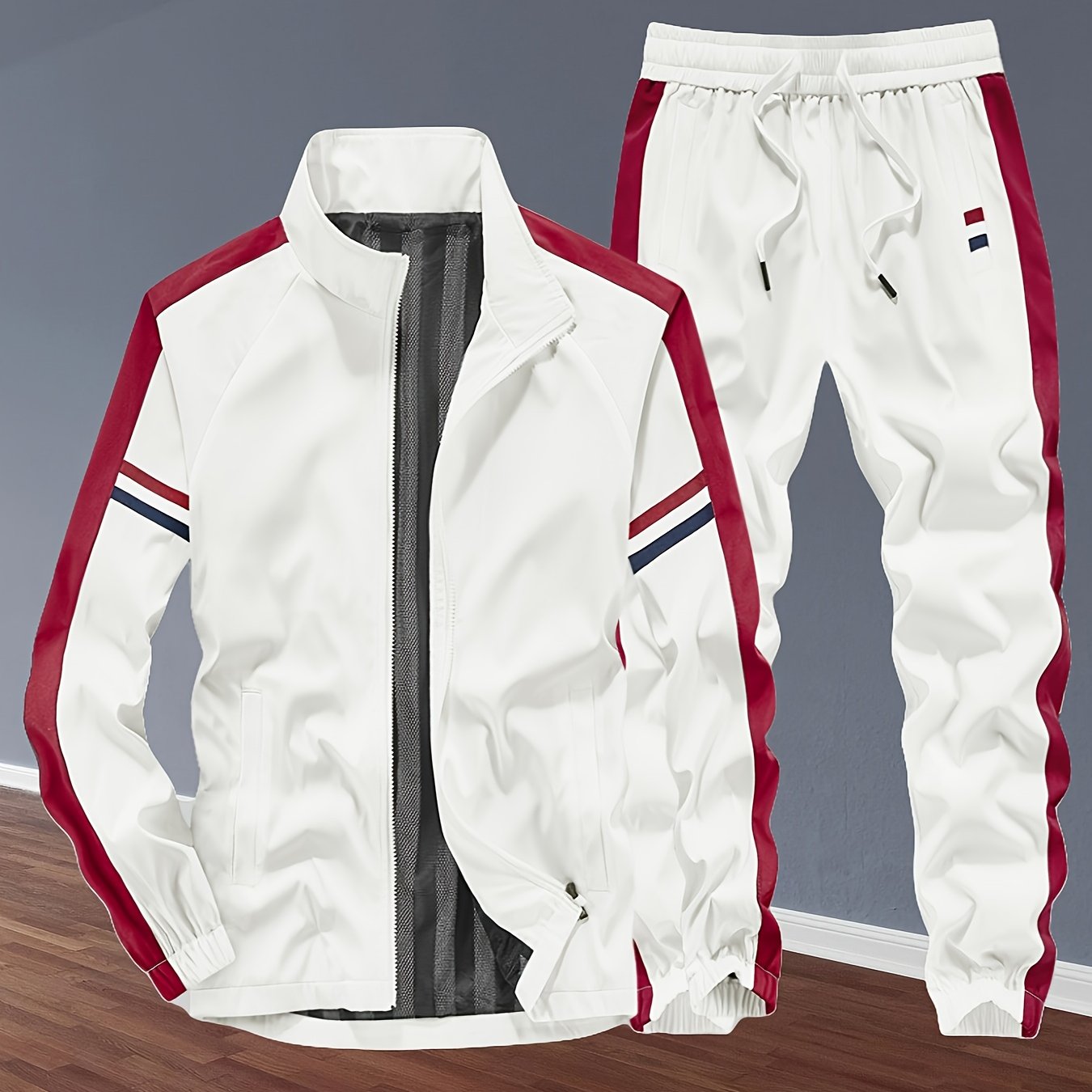 Unisex Sportanzug Colorblock Reißverschluss Set