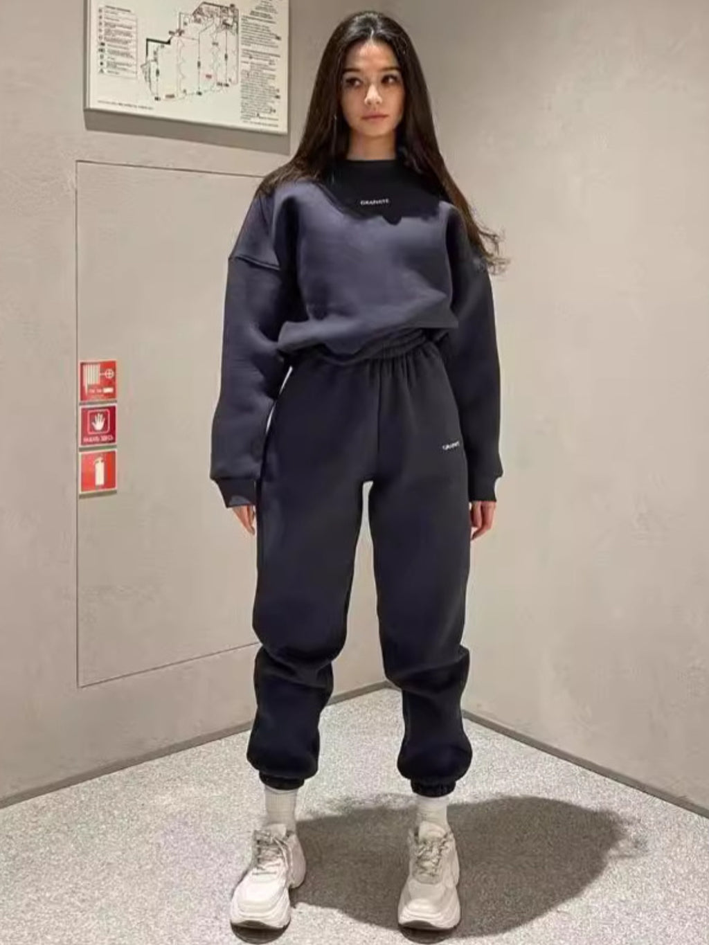 Damen Sweatshirt Set Buchstaben Elegant