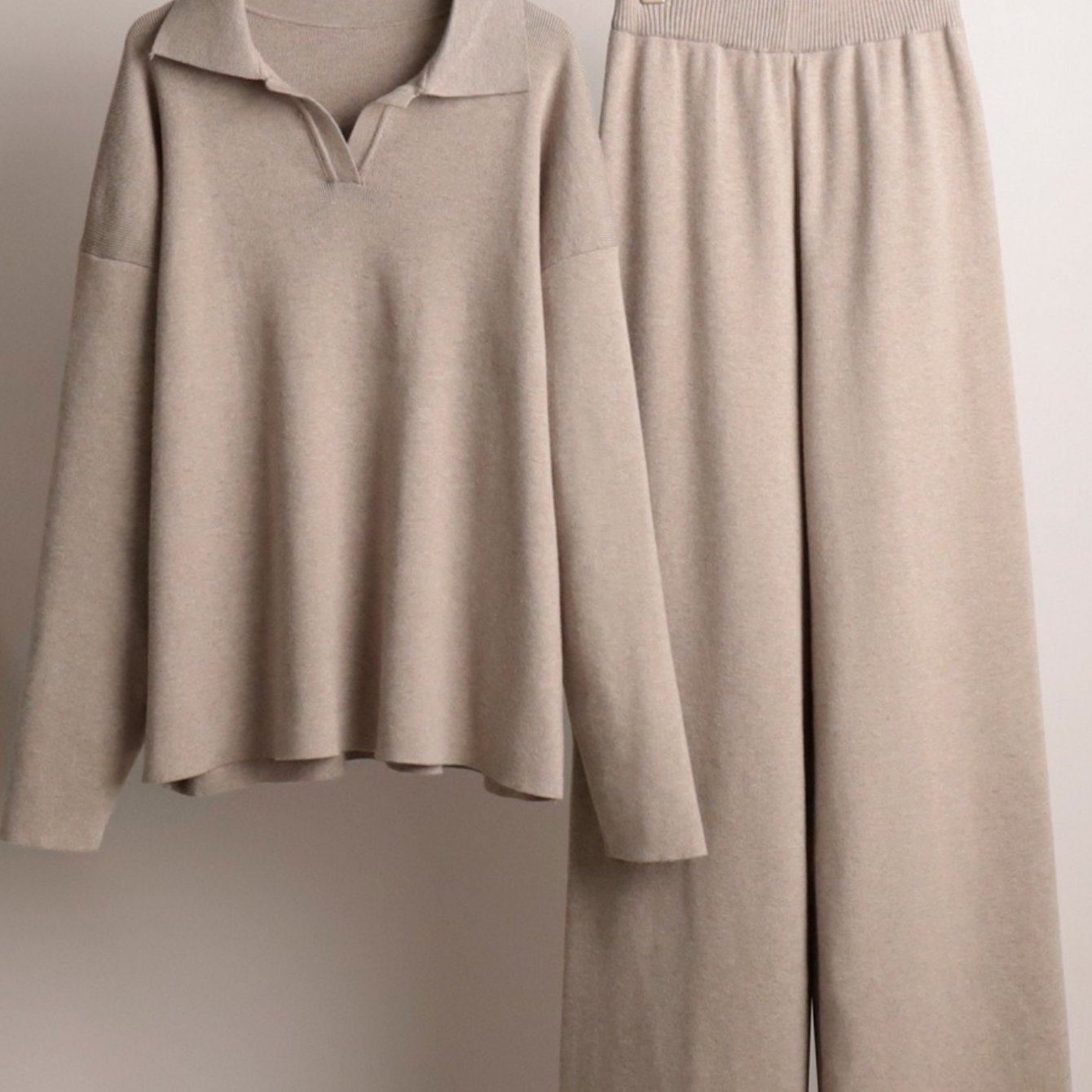 Damen Strick Zweiteiler Casual Elegant