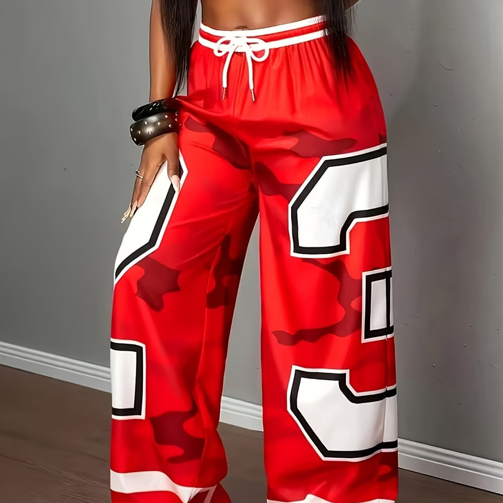 Damen Jogger Hose Wide Leg