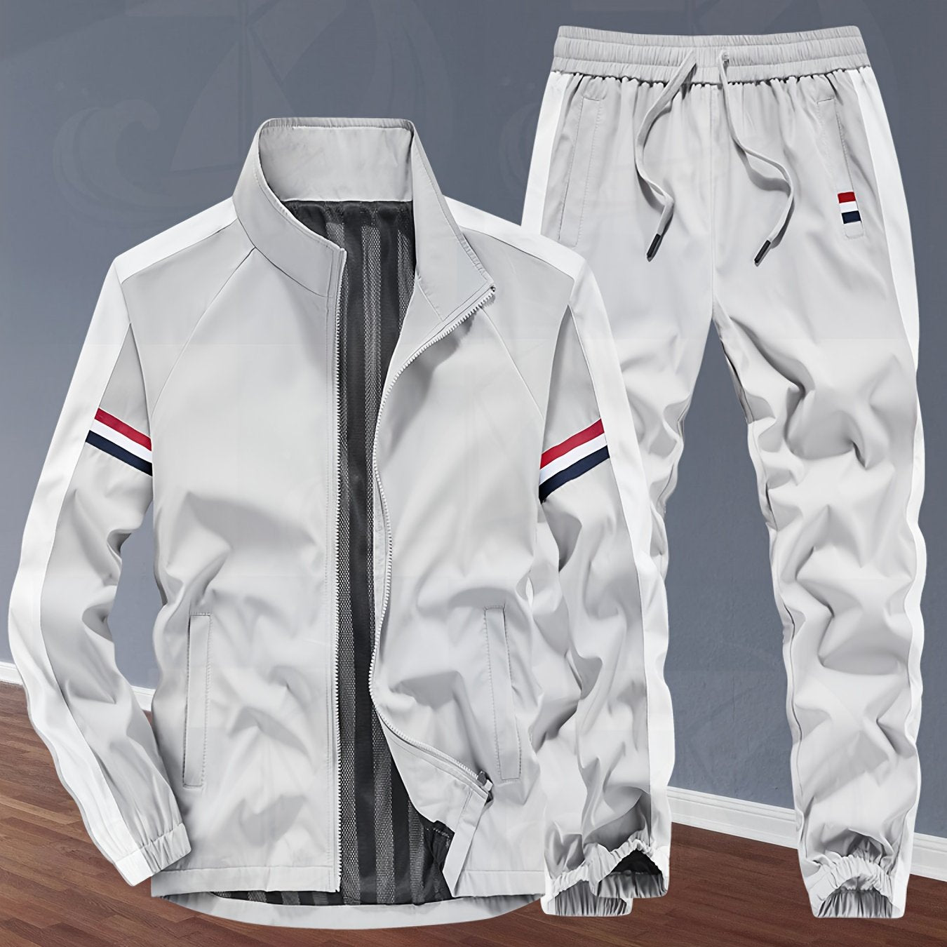 Unisex Sportanzug Colorblock Reißverschluss Set