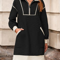 Damen Oversize Sweatshirt Kleid Zip