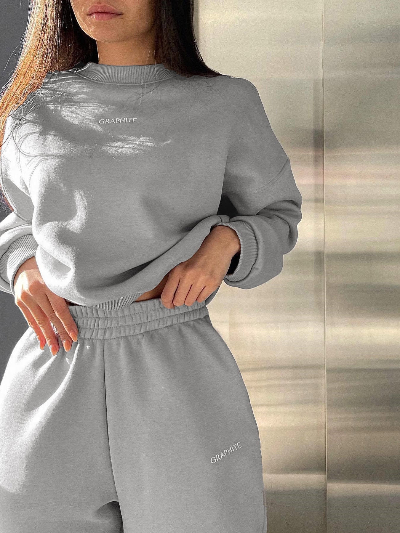 Damen Sweatshirt Set Buchstaben Elegant