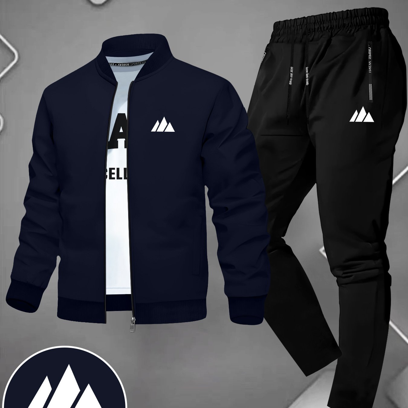 Herren Designer Zweiteiler Dreieck Muster