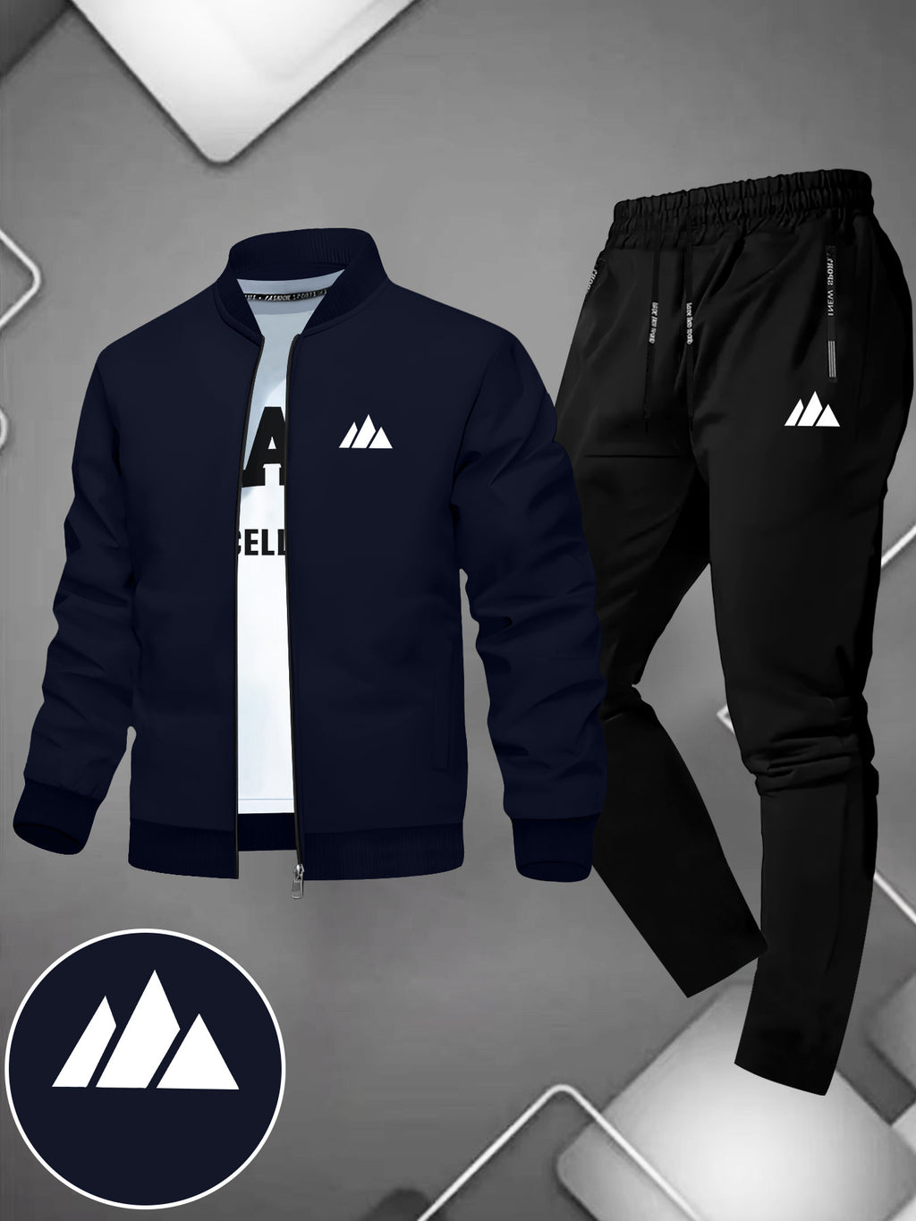 Herren Designer Zweiteiler Dreieck Muster