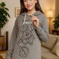 Damen Hoodie Kleid Minnie Maus