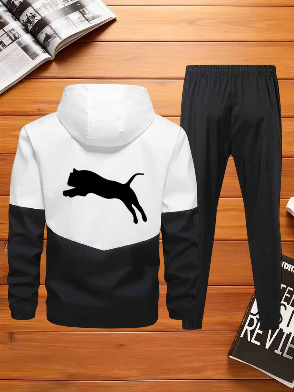 Herren Hoodie Jacken Set Patchwork