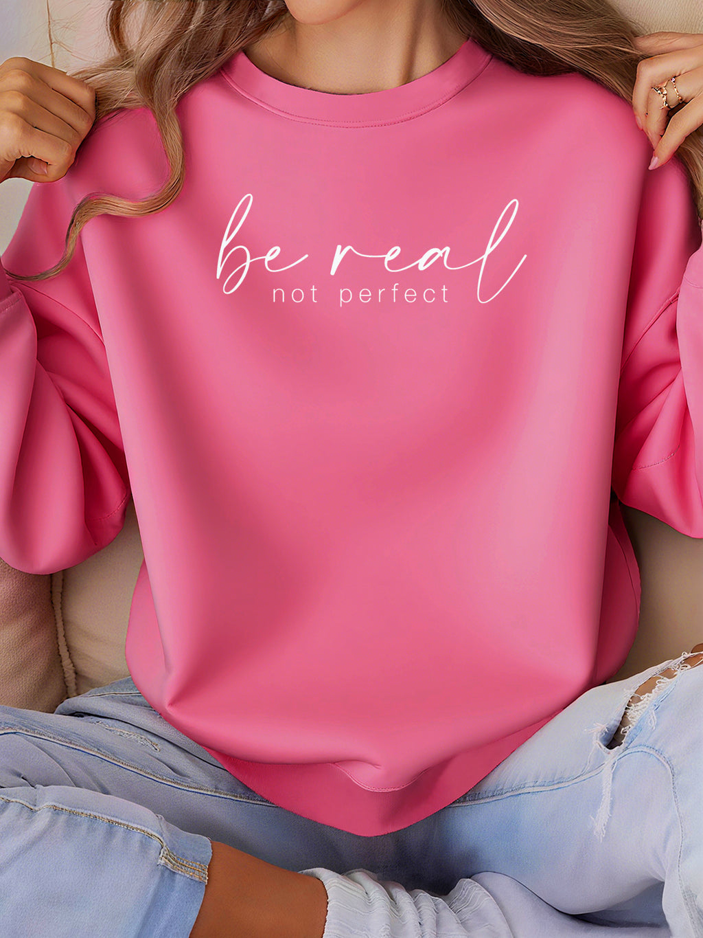 Damen Sweatshirt Rot Motivationsspruch