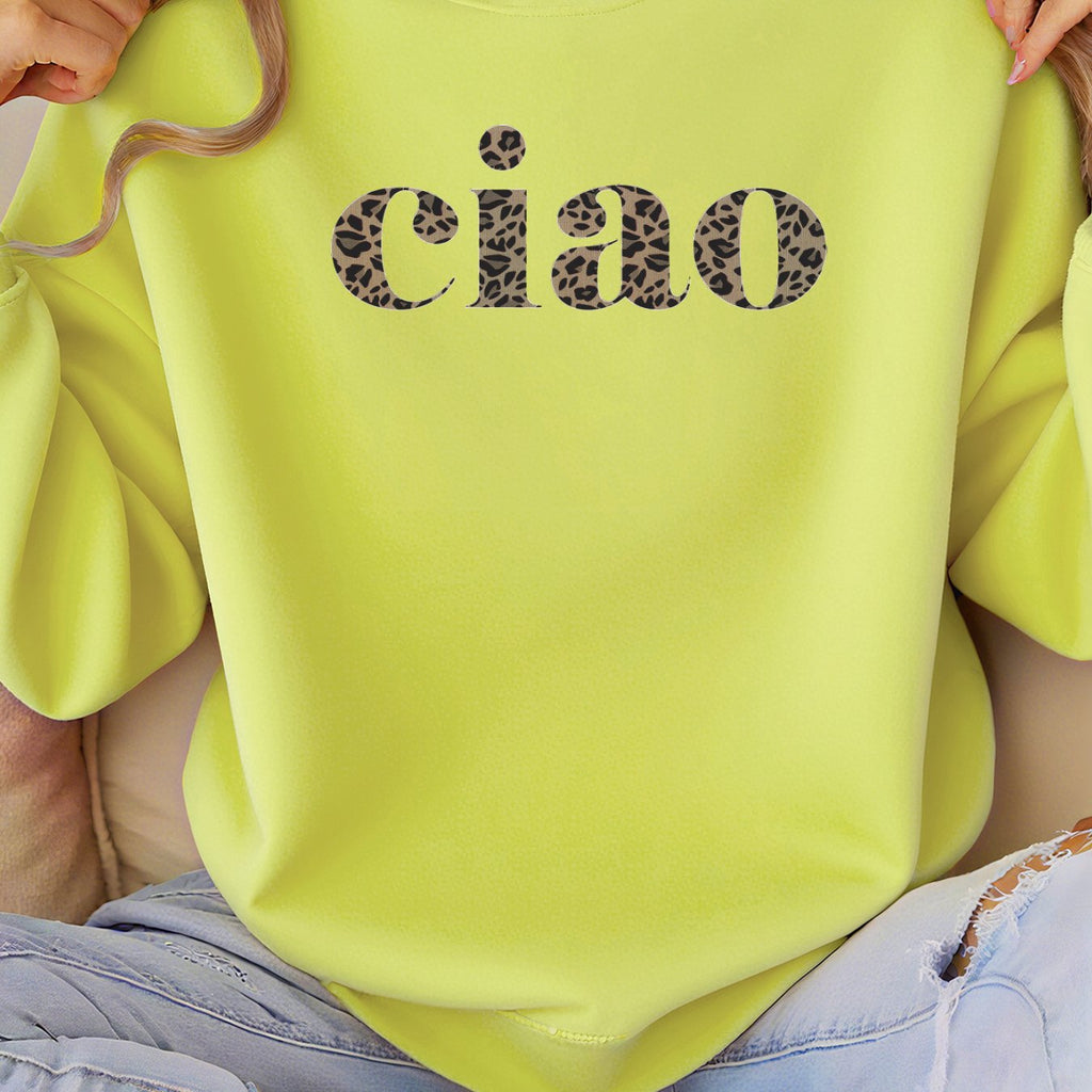 Damen Sweatshirt Pink Leopard Print