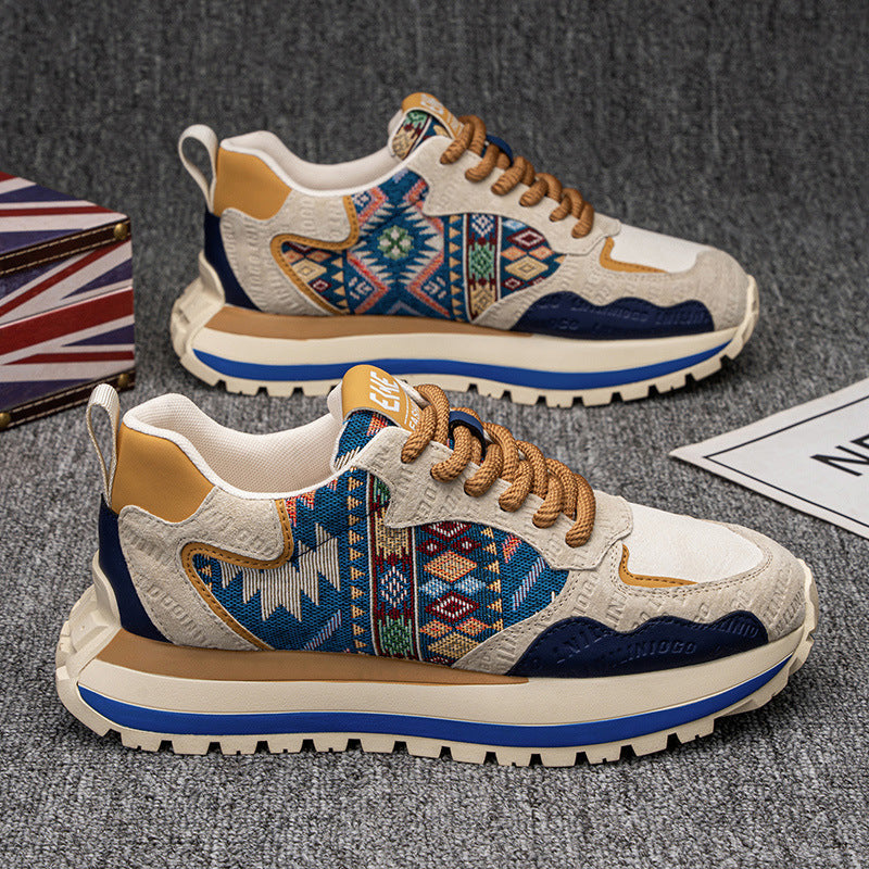 Herren Trend Sneaker Plateau Bestickt