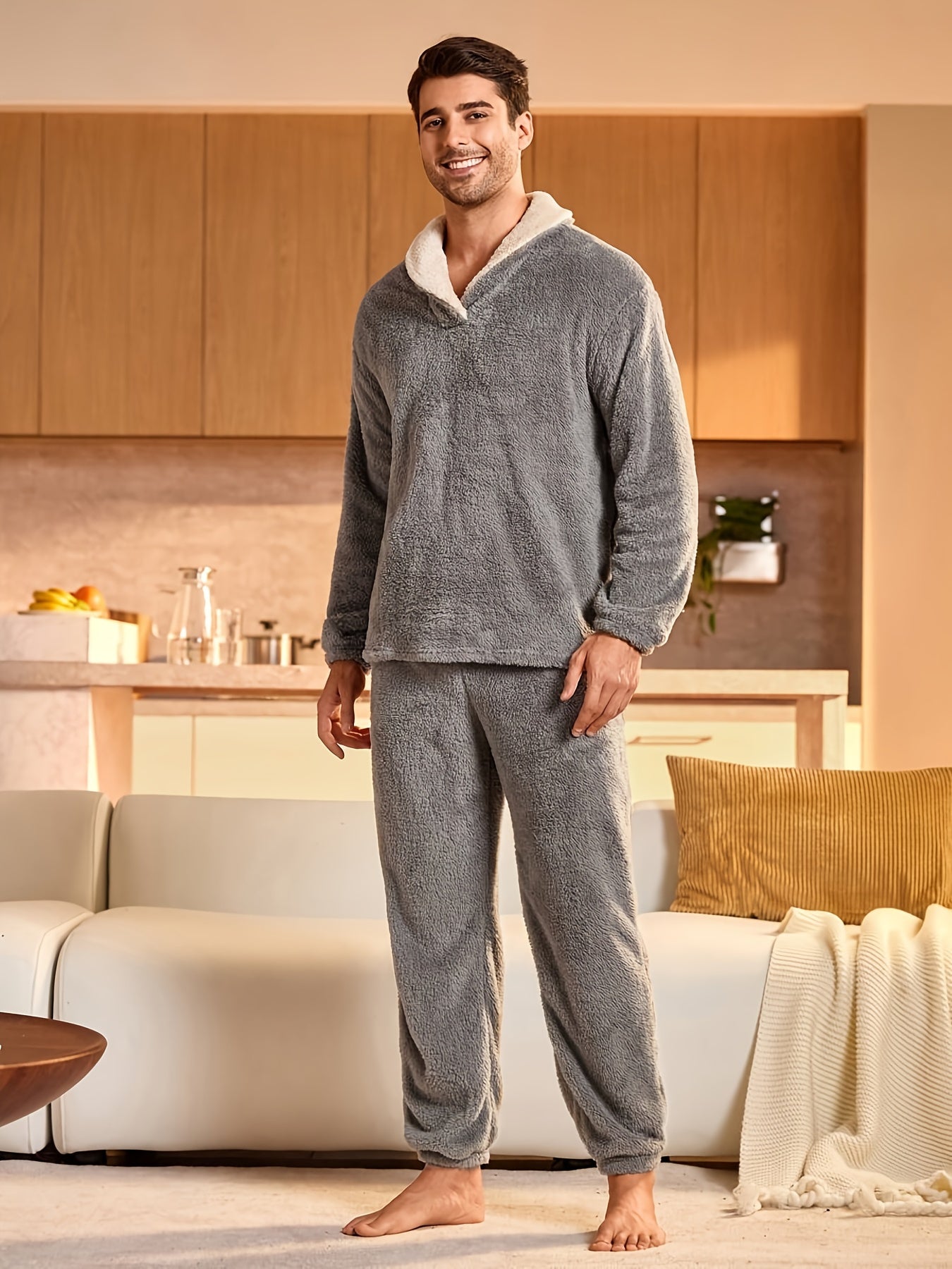 Herren Winter Pyjama Coral Fleece