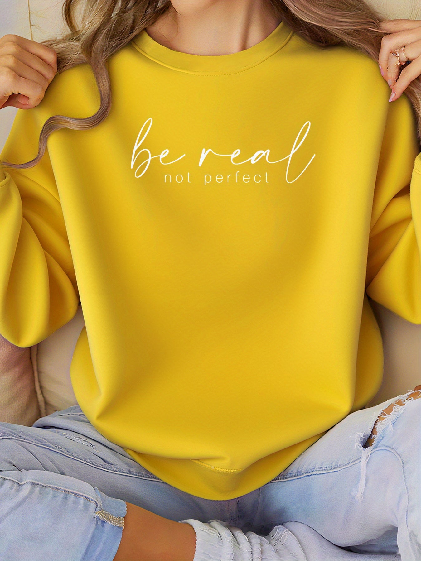 Damen Sweatshirt Rot Motivationsspruch