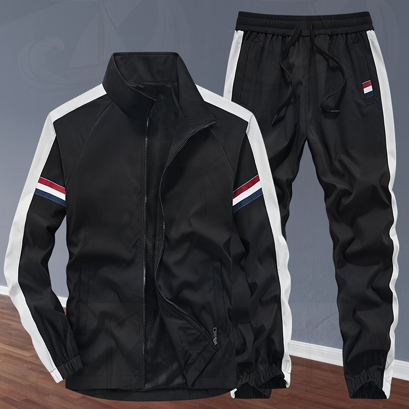 Unisex Sportanzug Colorblock Reißverschluss Set