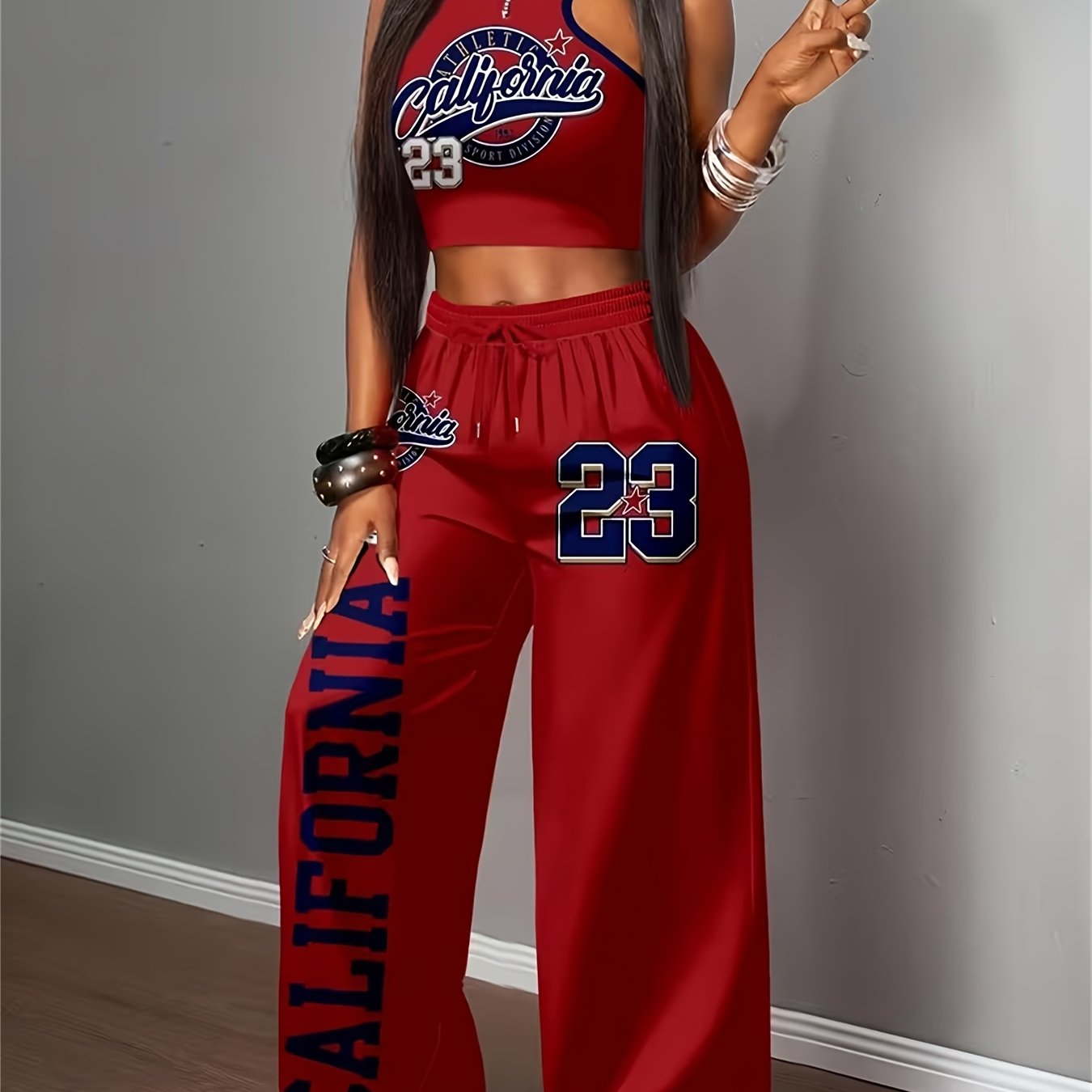Damen Zweiteiler Weste Hose Boho